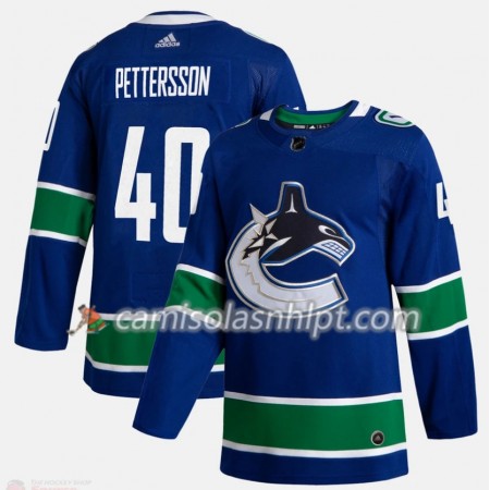 Camisola Vancouver Canucks Elias Pettersson 40 Adidas 2019-2020 Azul Authentic - Homem
